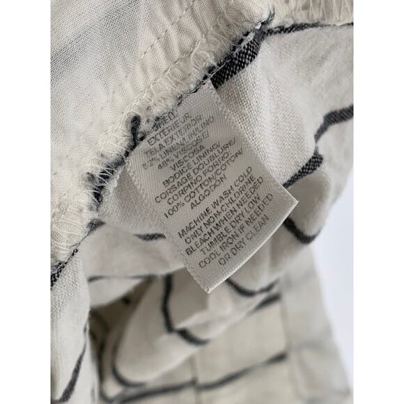 ANN TAYLOR LOFT Women's Petite Black-Cream Striped Linen-Blend Jumpsuit SZ XSP - Picture 10 of 11